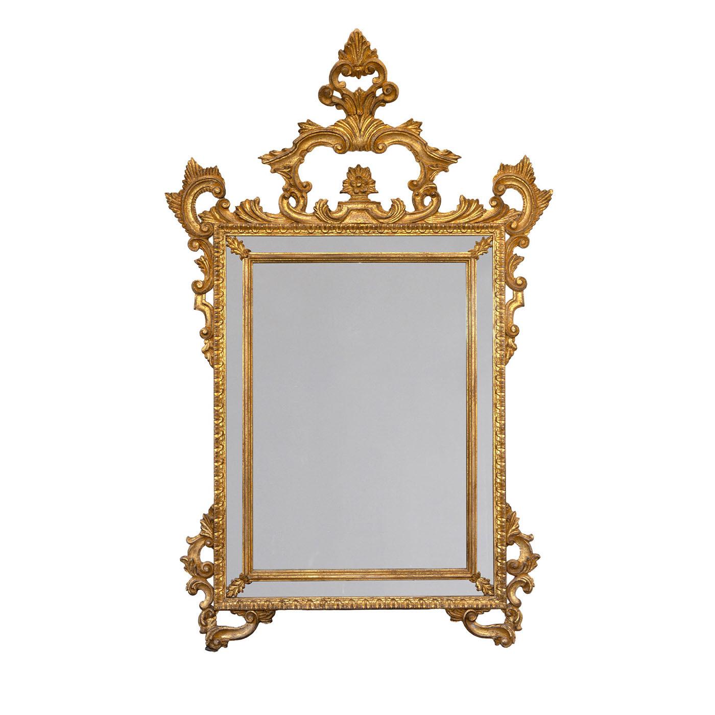 Italian Gondi 18th-Century Venetian-Style Gold-Leaf Limewood Mirror by  Spini Firenze For Sale