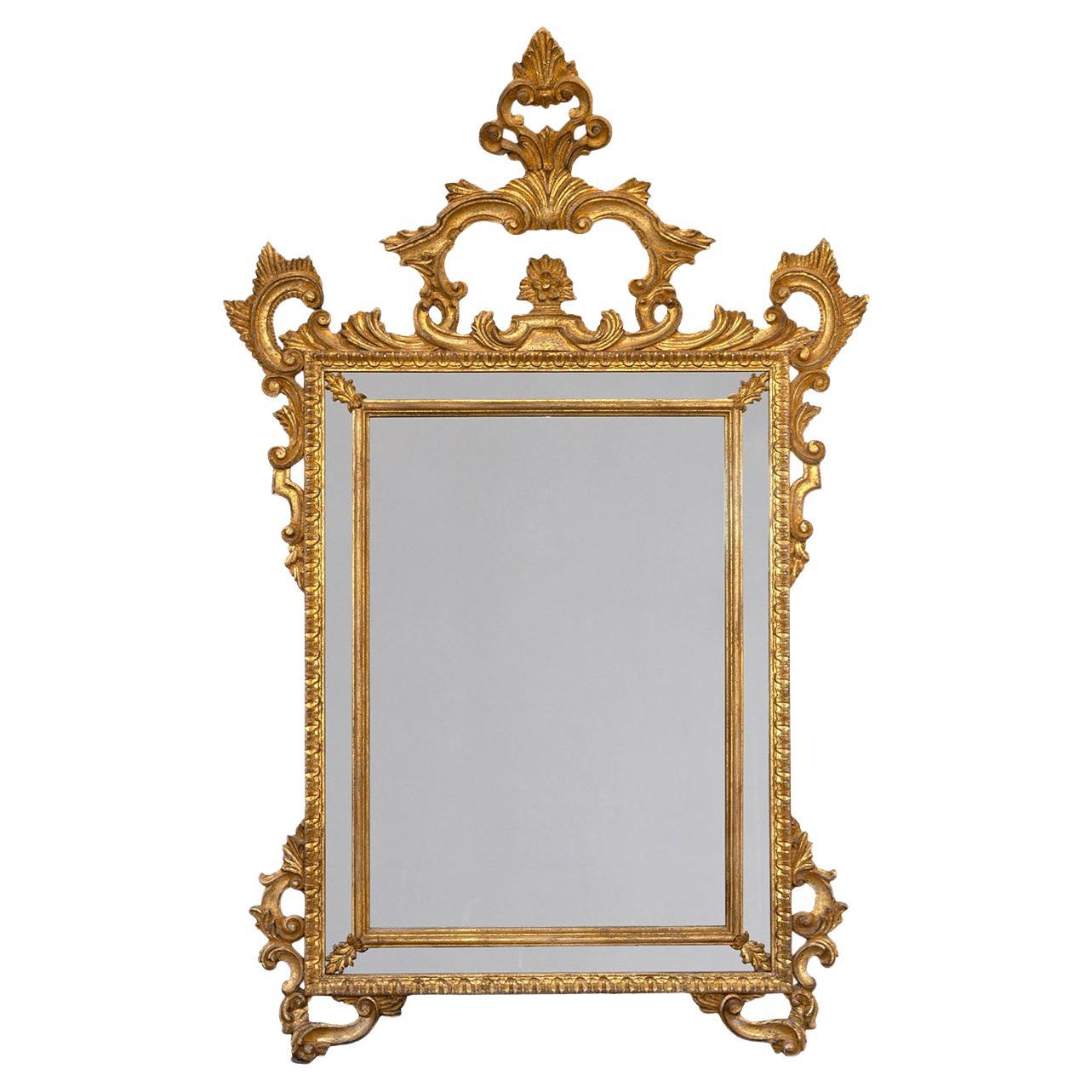 Gondi 18th-Century Venetian-Style Gold-Leaf Limewood Mirror by  Spini Firenze For Sale