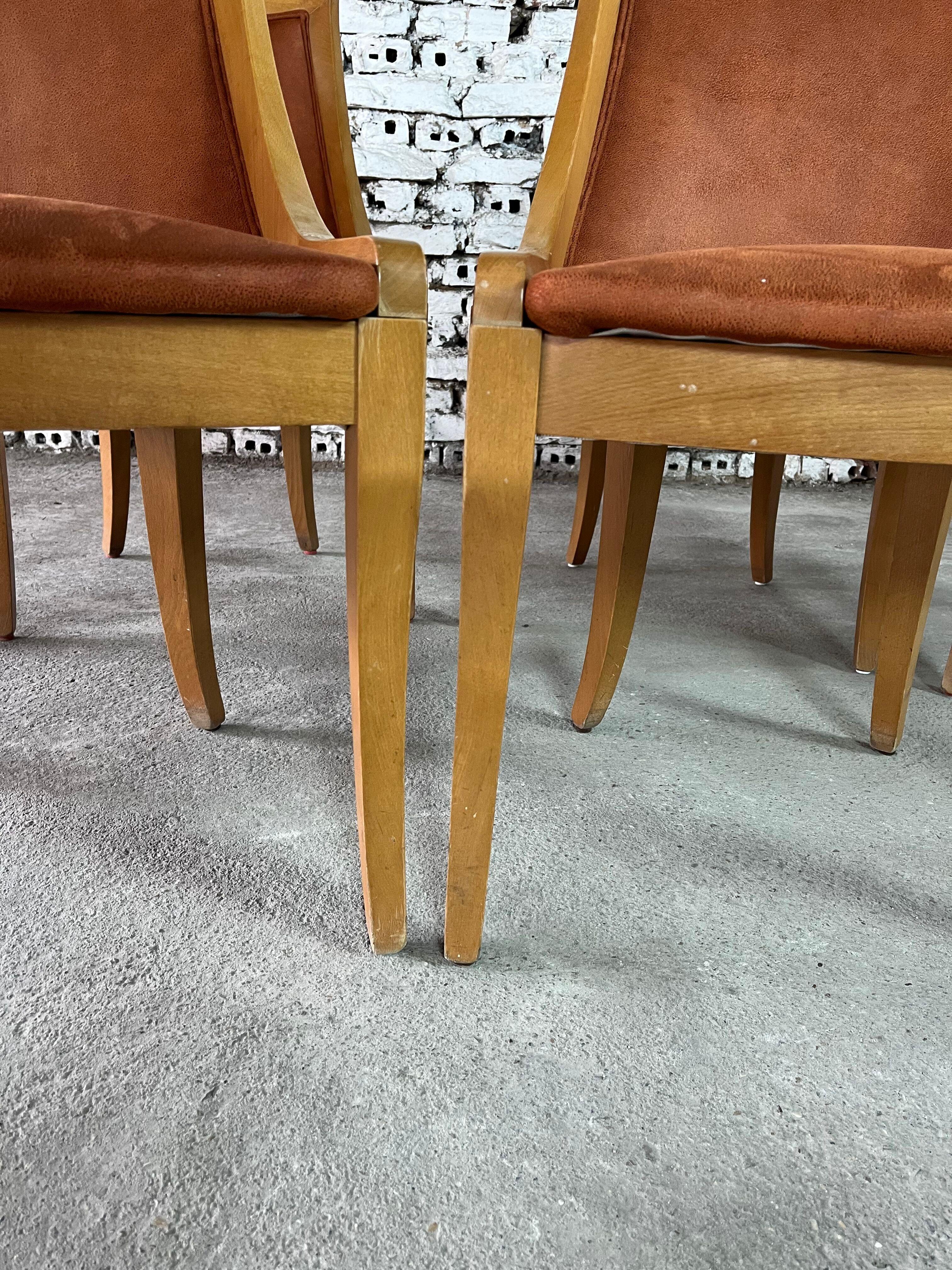 Gondola Art Deco Dining Chairs, Reupholstered - Set of 6 im Angebot 3