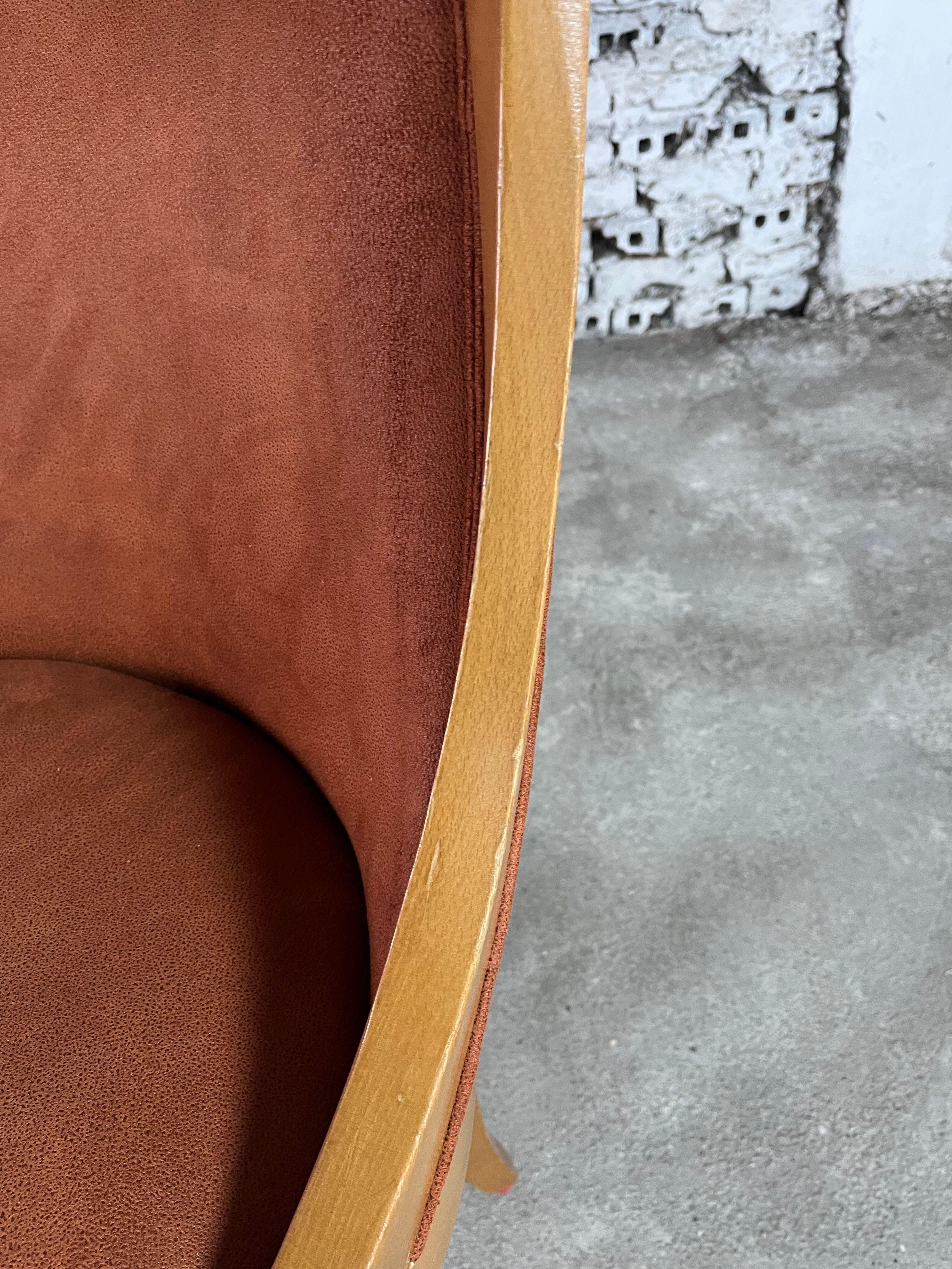 Gondola Art Deco Dining Chairs, Reupholstered - Set of 6 (20. Jahrhundert) im Angebot