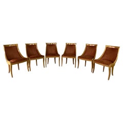 Gondola Art Deco Dining Chairs, Reupholstered - Set of 6