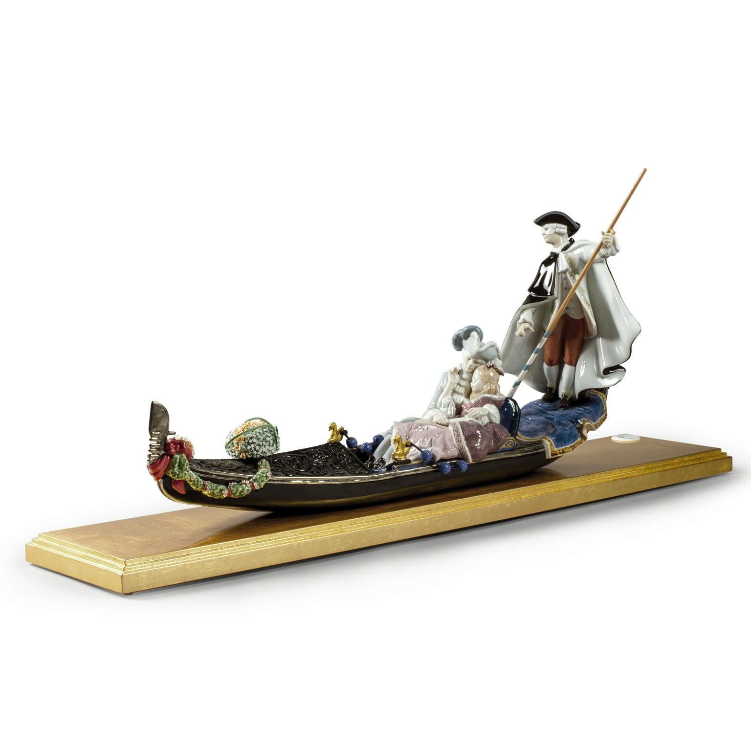 Hand-Painted Gondola in Venice Sculpture, Limited Edition For Sale