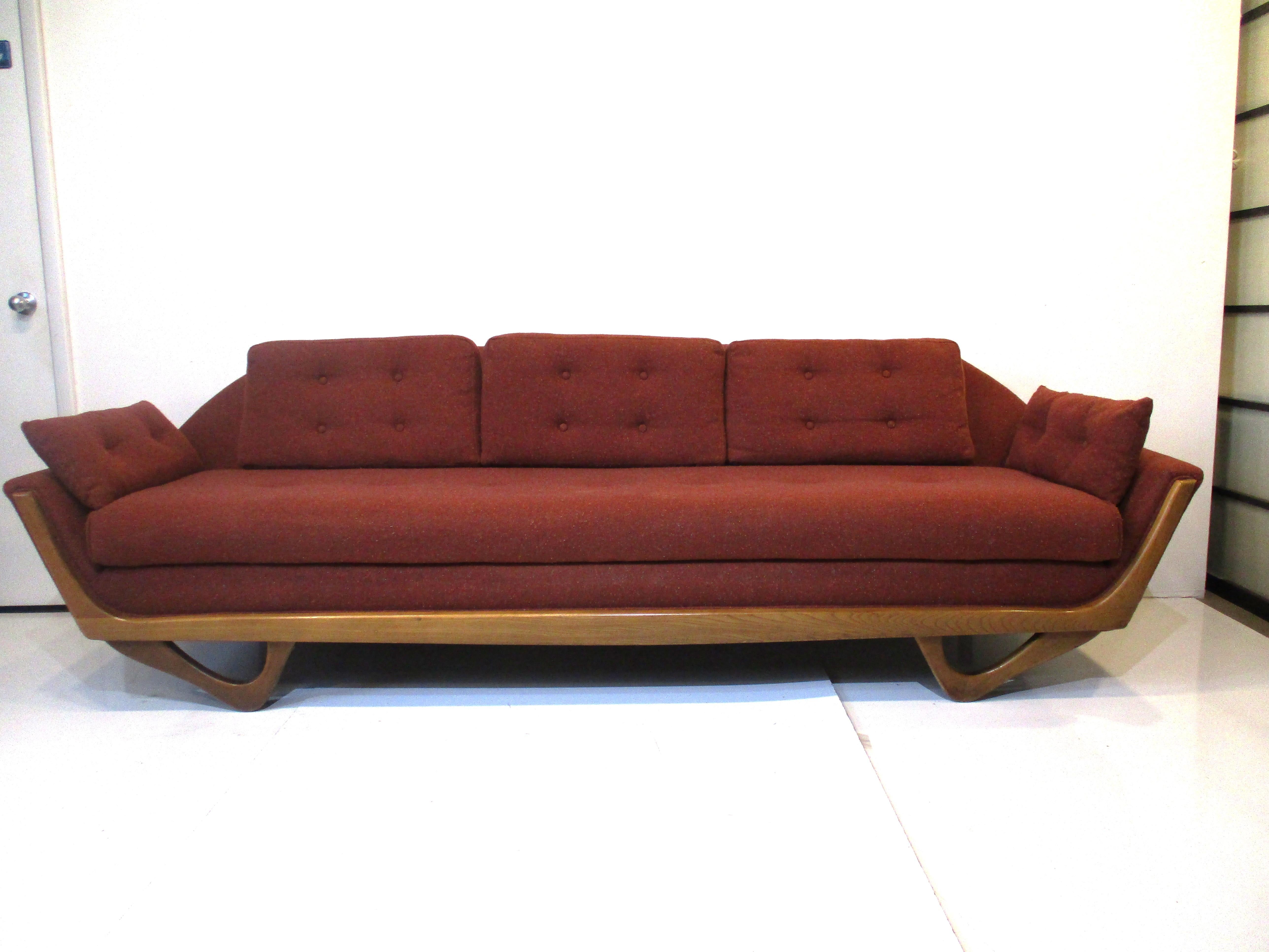 Gondola Midcentury Sofa in the Style of Pearsall and Craft Associates 4