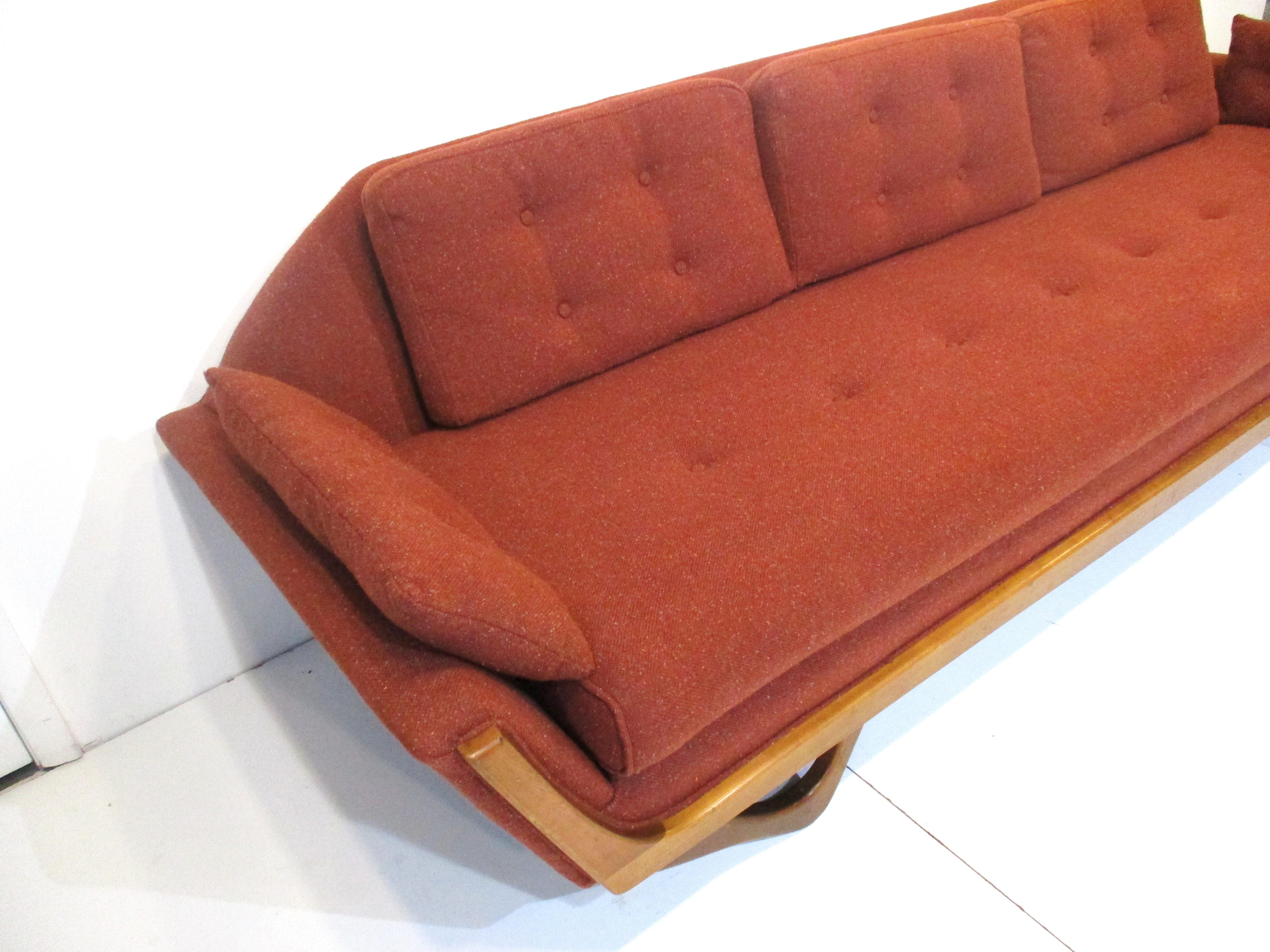 Mid-Century Modern Gondola Midcentury Sofa in the Style of Pearsall and Craft Associates