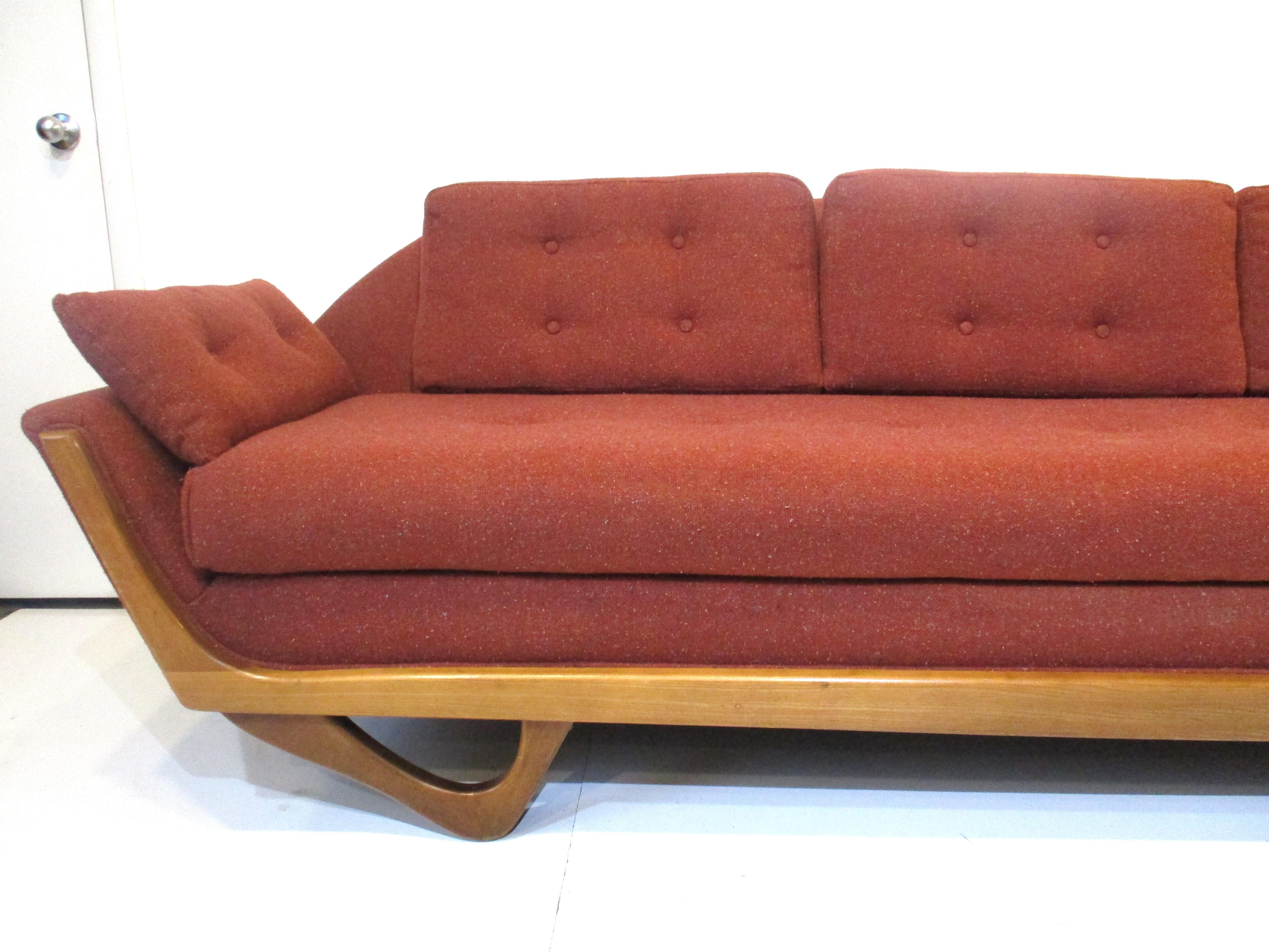 American Gondola Midcentury Sofa in the Style of Pearsall and Craft Associates