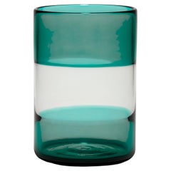 GONDOLA Murano Green Glass Tumbler by Giberto Venezia, Hand-Blown