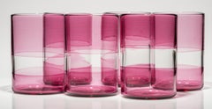 GONDOLA Murano Pink Glass Tumbler by Giberto Venezia, Hand-Blown