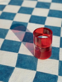 GONDOLA Murano Red Glass Tumbler by Giberto Venezia, Hand-Blown