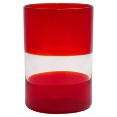 GONDOLA Murano Red Glass Tumbler by Giberto Venezia, Hand-Blown