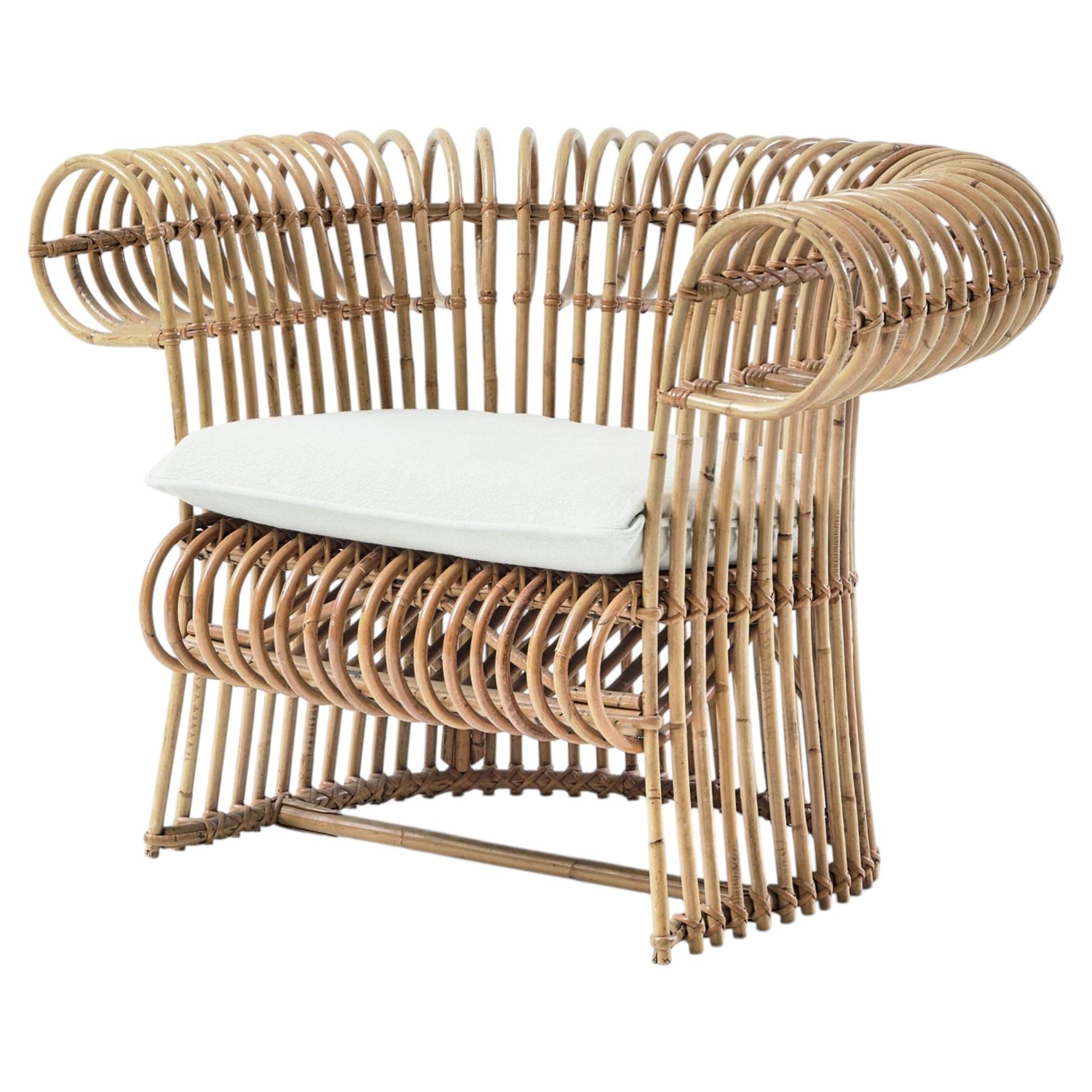 Gondola Rattan Armchair For Sale