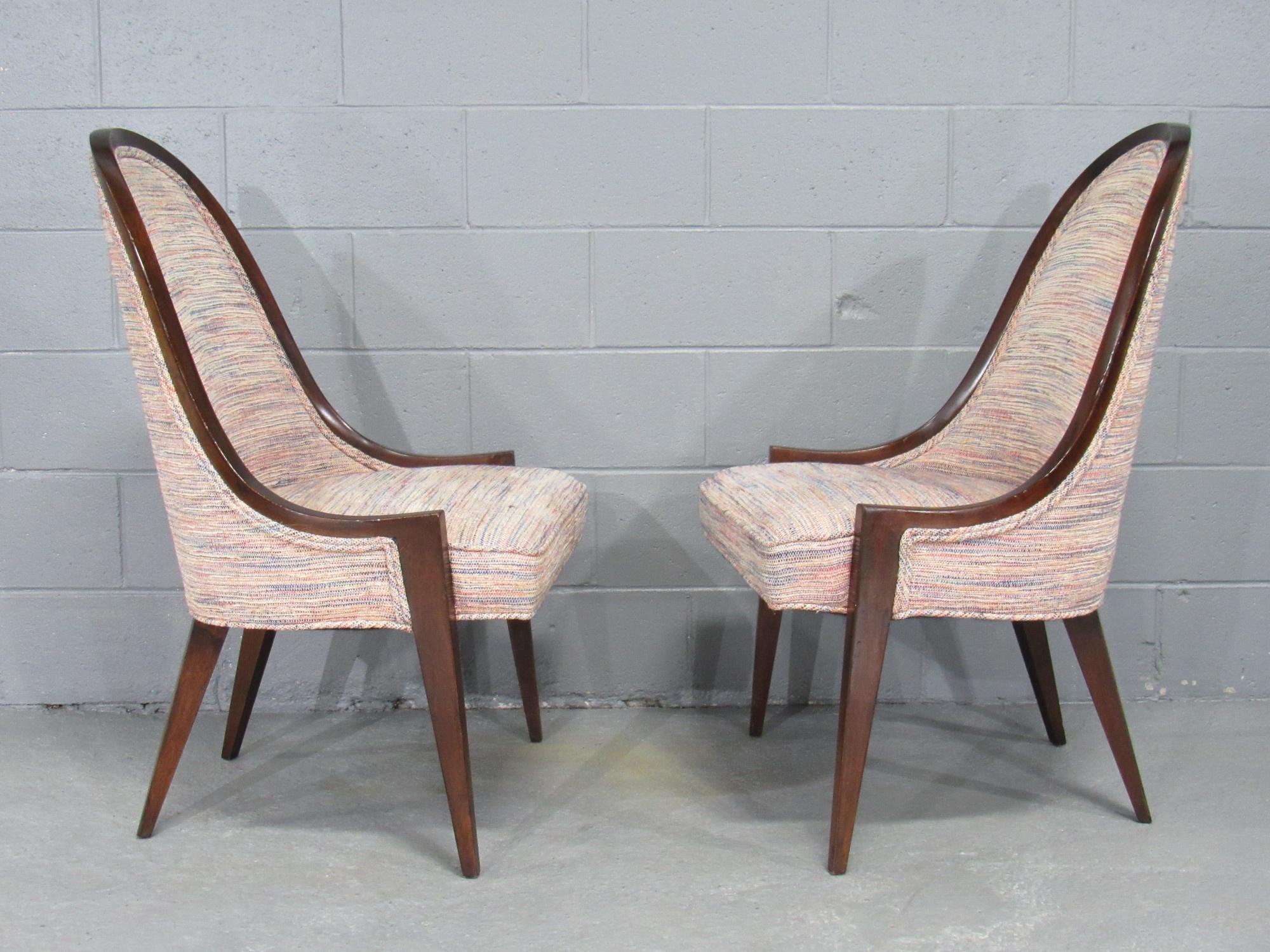 Gondola Slipper Chairs 'Model 1053' in Mahogany by Harvey Probber For Sale 5