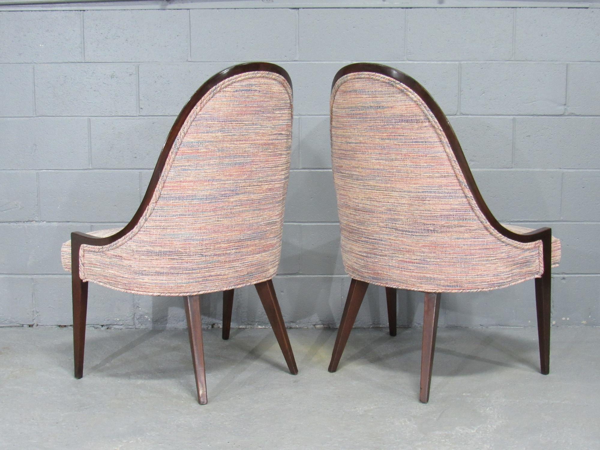 Gondola Slipper Chairs 'Model 1053' in Mahogany by Harvey Probber For Sale 7