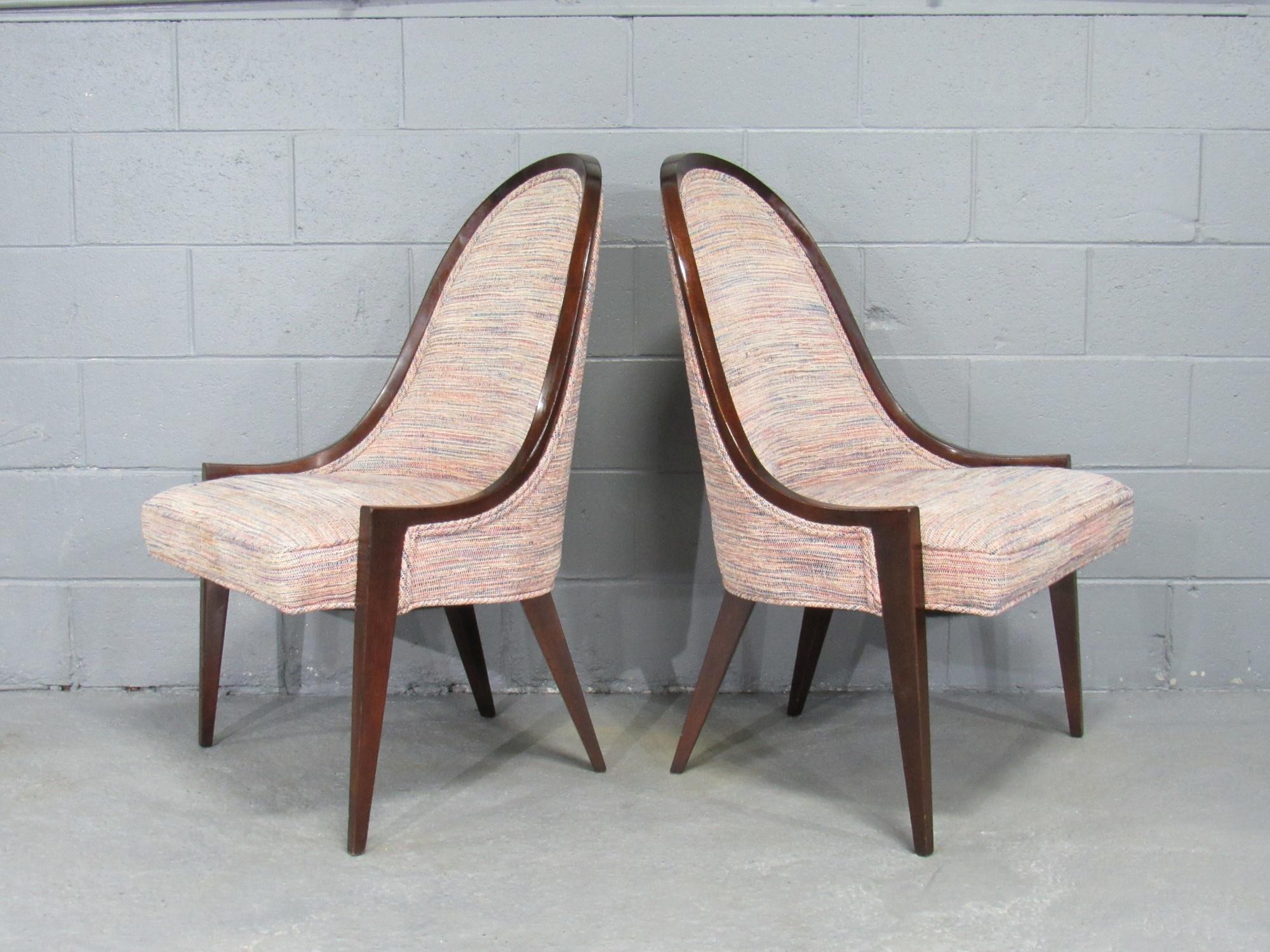 Gondola Slipper Chairs 'Model 1053' in Mahogany by Harvey Probber For Sale 9