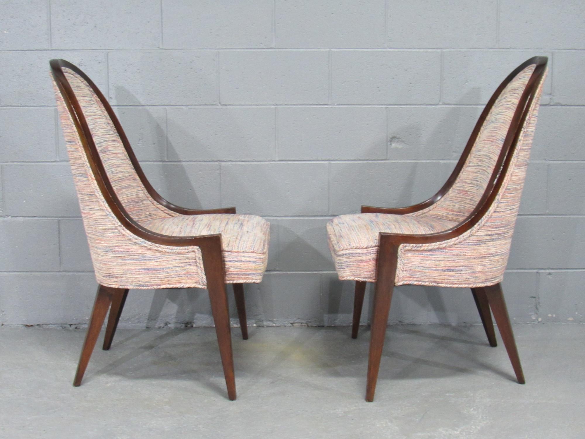 Gondola Slipper Chairs 'Model 1053' in Mahogany by Harvey Probber For Sale 13