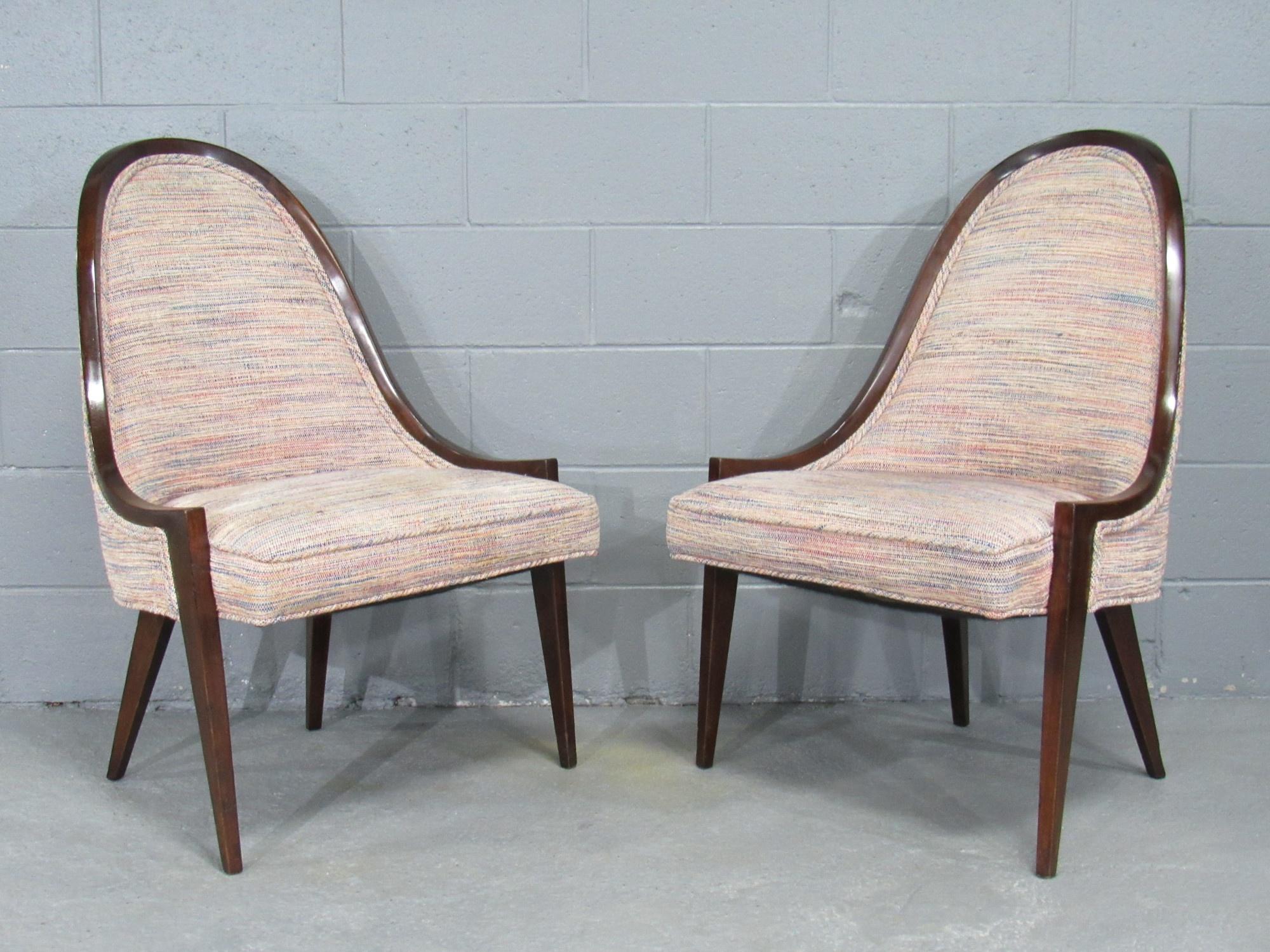 Gondel-Sessel ohne Armlehne „Modell 1053“ aus Mahagoni von Harvey Probber (Moderne der Mitte des Jahrhunderts) im Angebot
