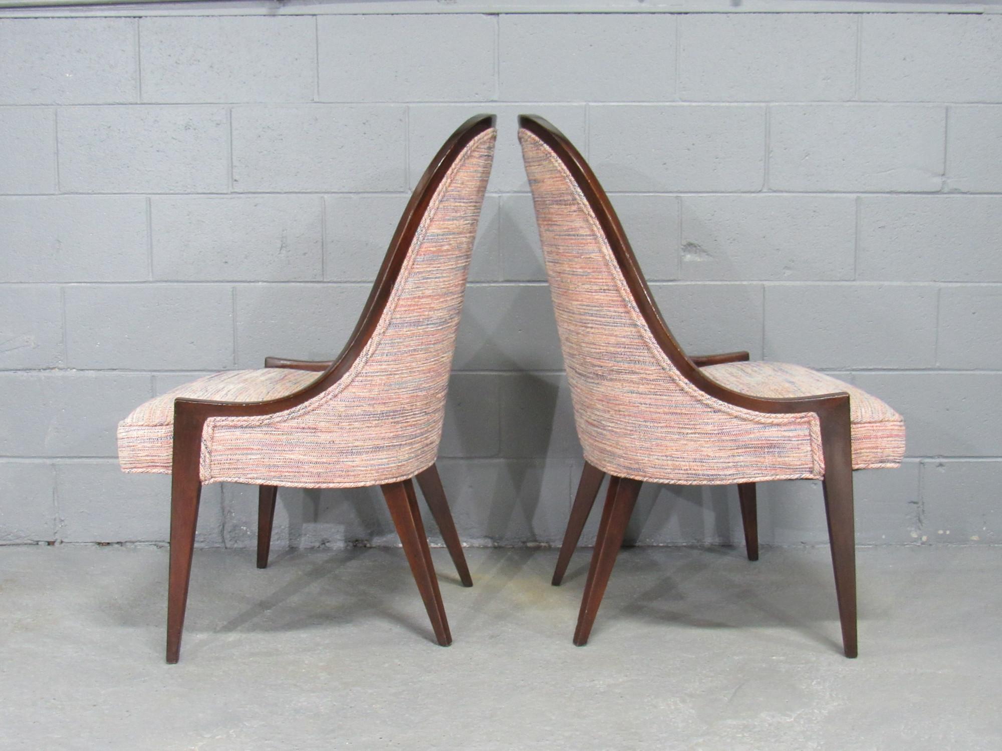 Gondola Slipper Chairs 'Model 1053' in Mahogany by Harvey Probber For Sale 2