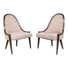 Gondola Slipper Chairs 'Model 1053' in Mahogany by Harvey Probber