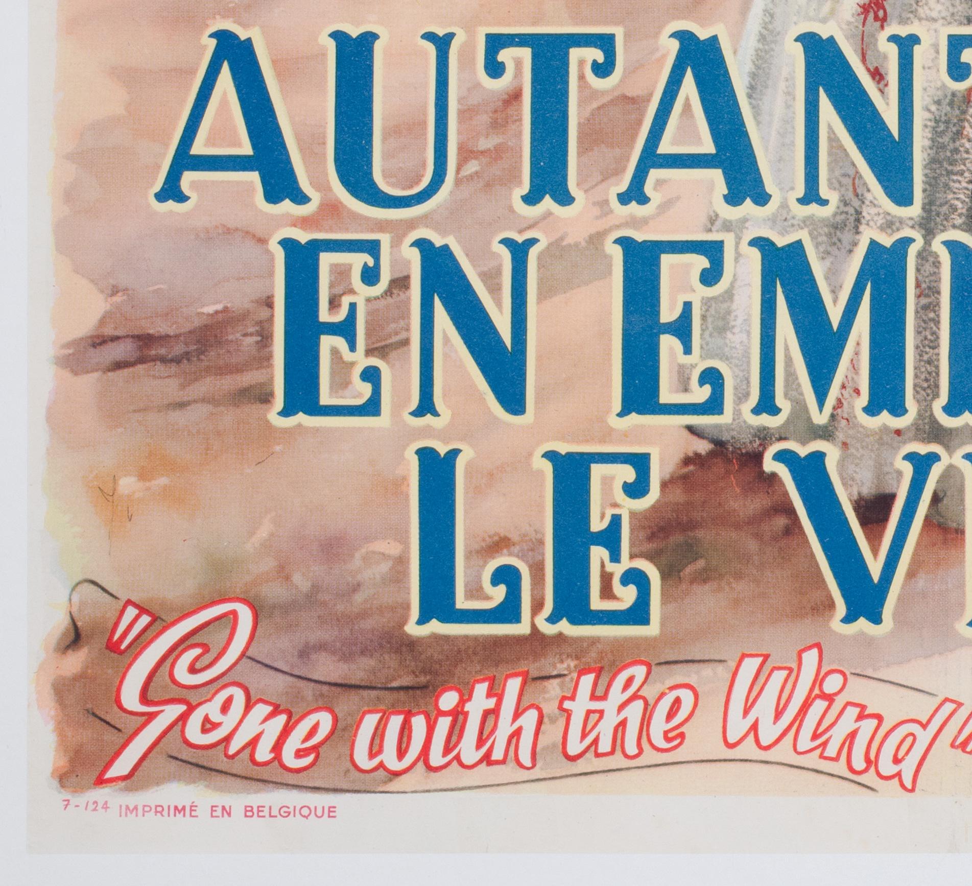 Lo que el viento se llevó 1949 Cartel de película belga 1