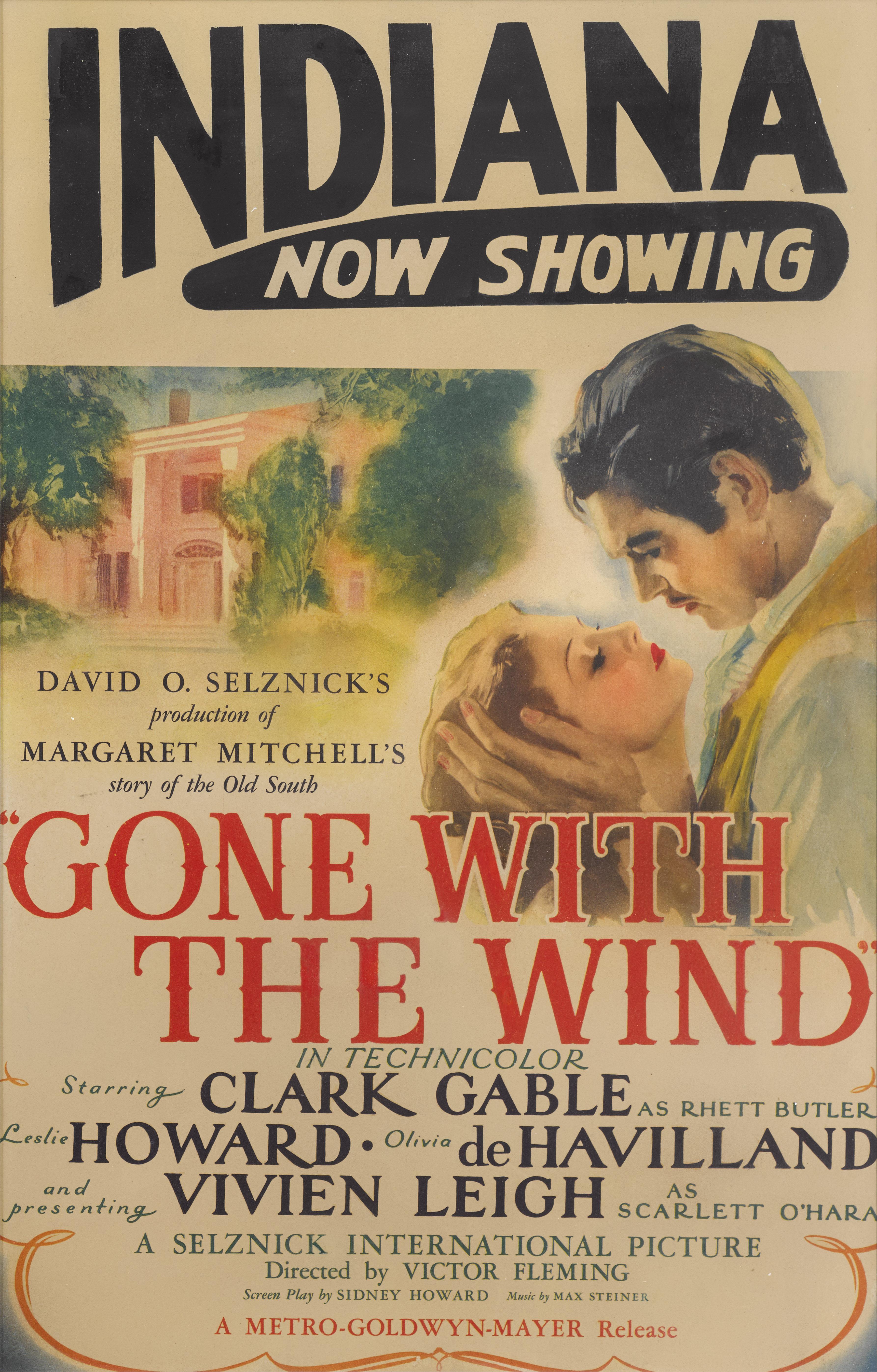 Original US film poster for the landmark, 1939 film starring Clark Gable, Vivien Leigh and directed by Victor Fleming, George Cukor and Sam Wood. Original posters on this legendary title are highly sort after by collectors. This size poster was