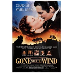 Vintage "Gone with the Wind" R1998 U.S. One Sheet Film Poster