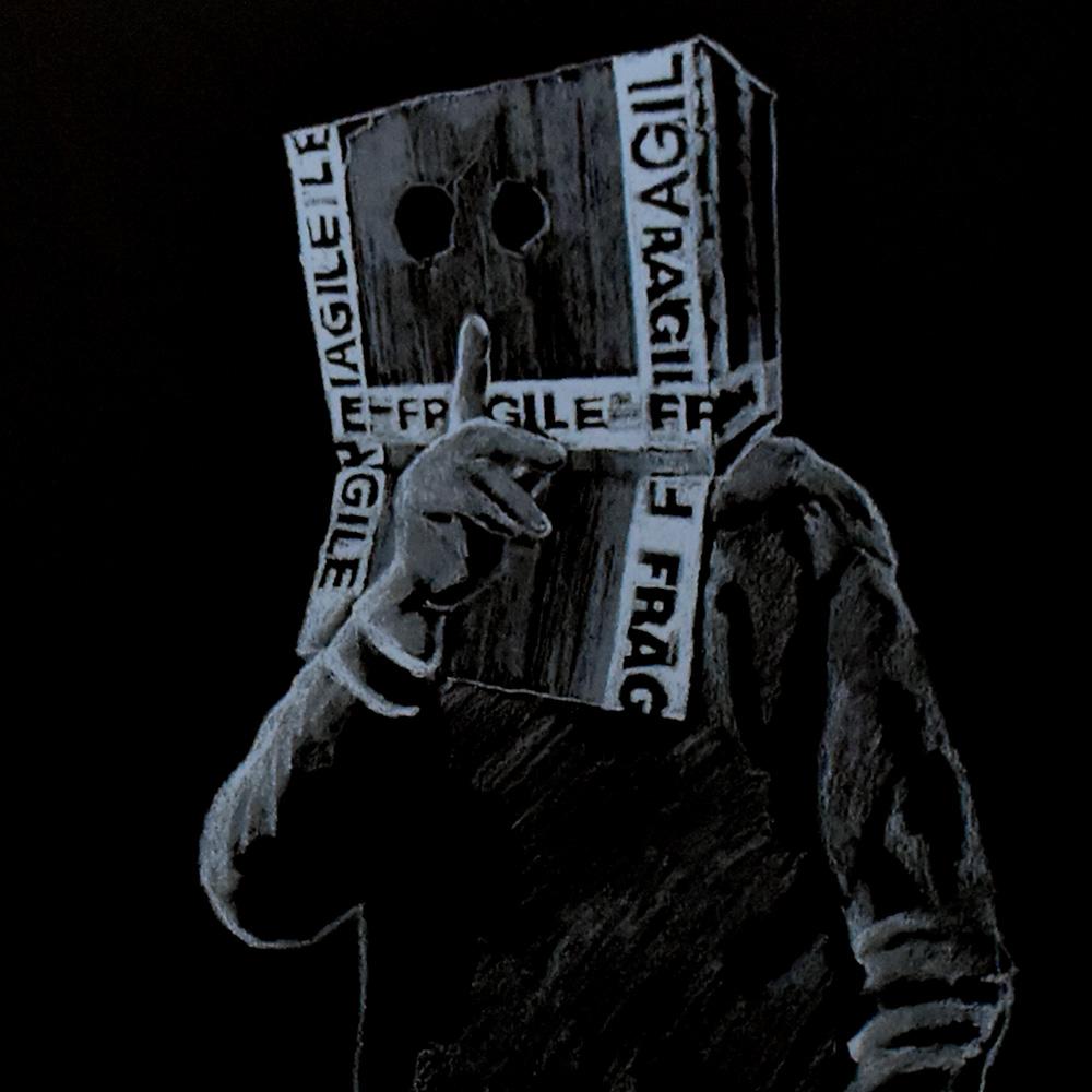 Boxhead (Künstlerischer Proofdruck) (Streetart), Print, von Gonefellow