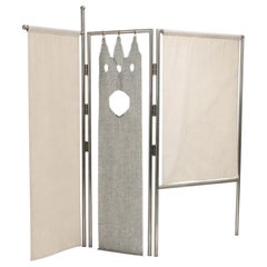 Gonfalon Paravent, Room Divider in Textile and Chainmail