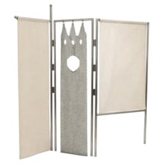 Gonfalon Paravent Spatial Divider in Metal, Textile & Chainmail by Panorammma