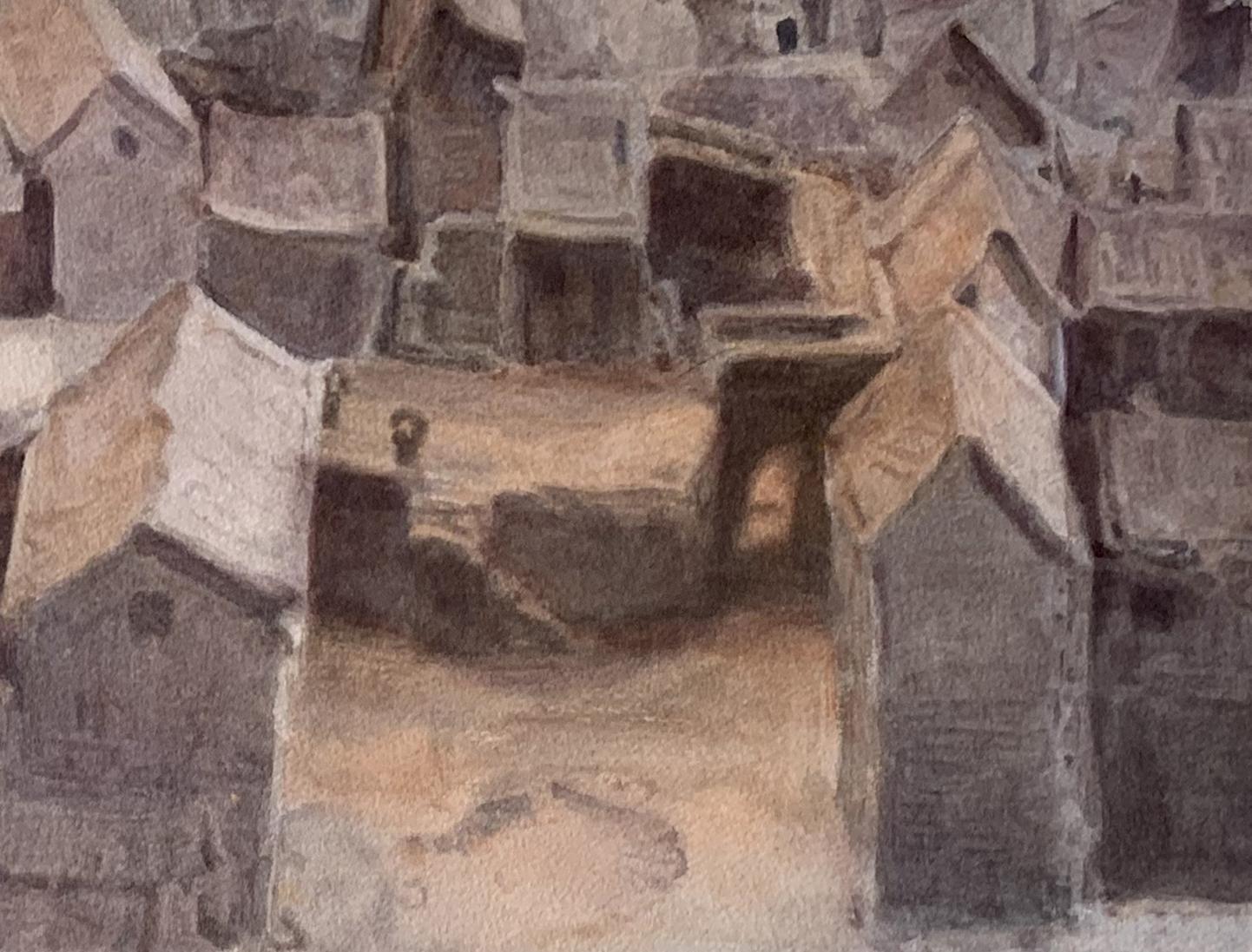 Pintura figurativa a la acuarela- Gong jianyu en venta 1
