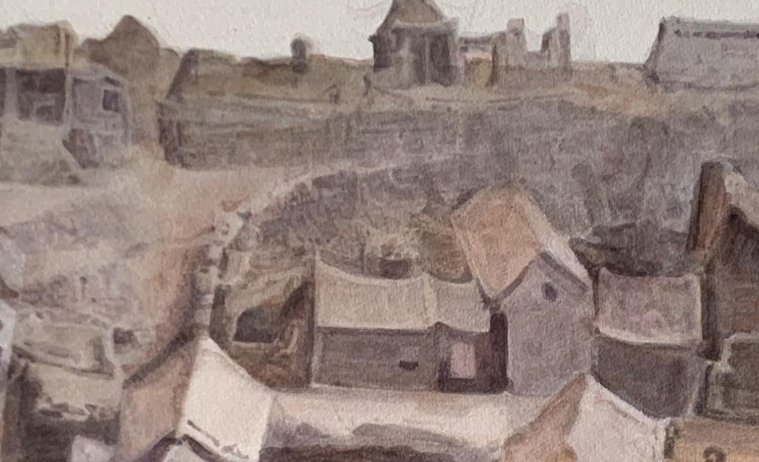 Pintura figurativa a la acuarela- Gong jianyu en venta 3