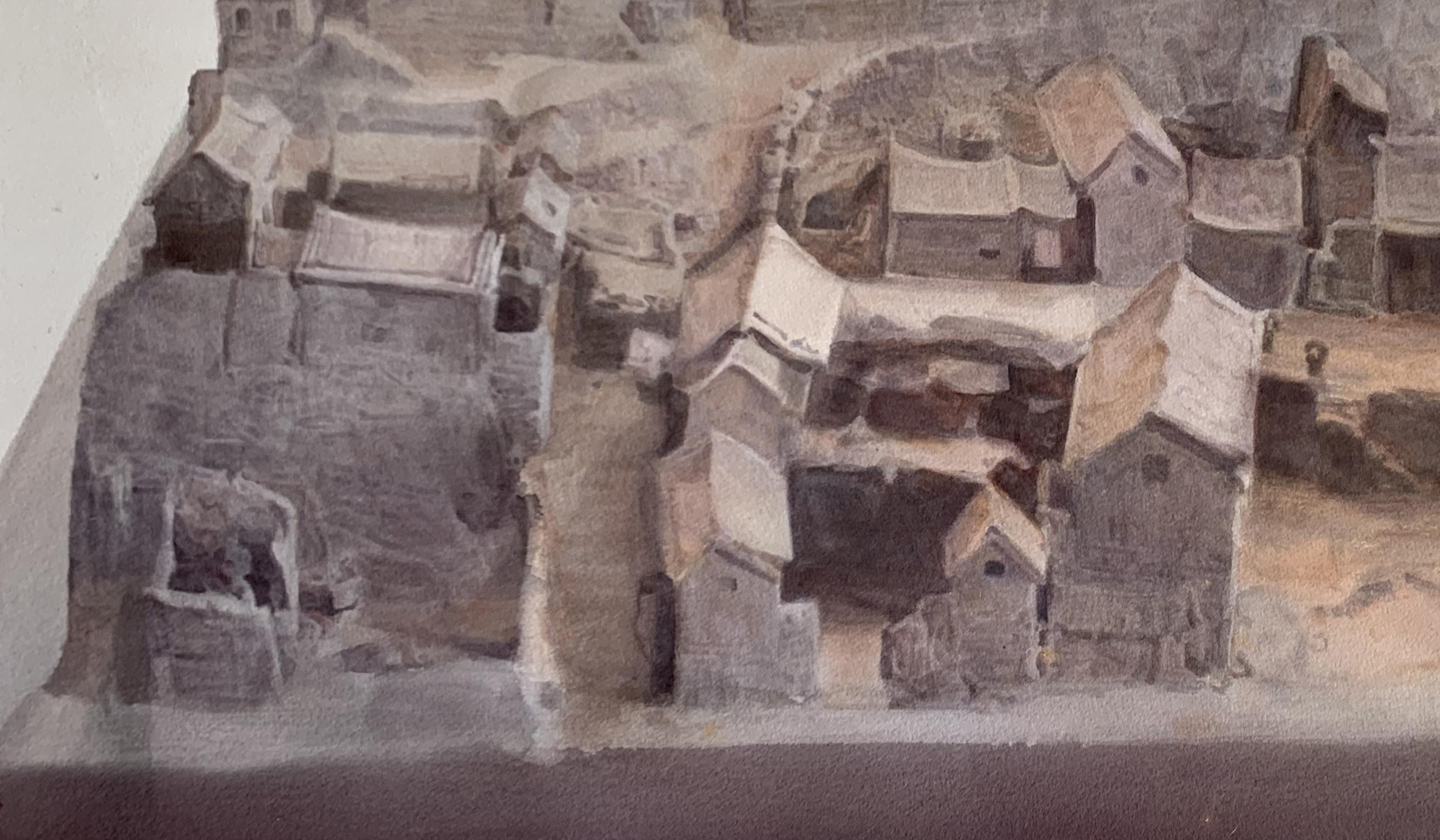 Pintura figurativa a la acuarela- Gong jianyu en venta 5