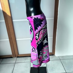 Leonard Paris Skirt in Pink Silk with Abstract Pattern  –  c2000s