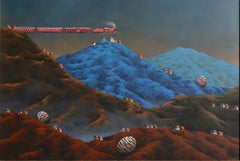 Easter Egg Valley, Surrealist Oil Painting on Canvas by Gonzalo Endara Crow