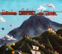 The Sailing Ship, Surrealist Painting by Gonzalo Endara Crow