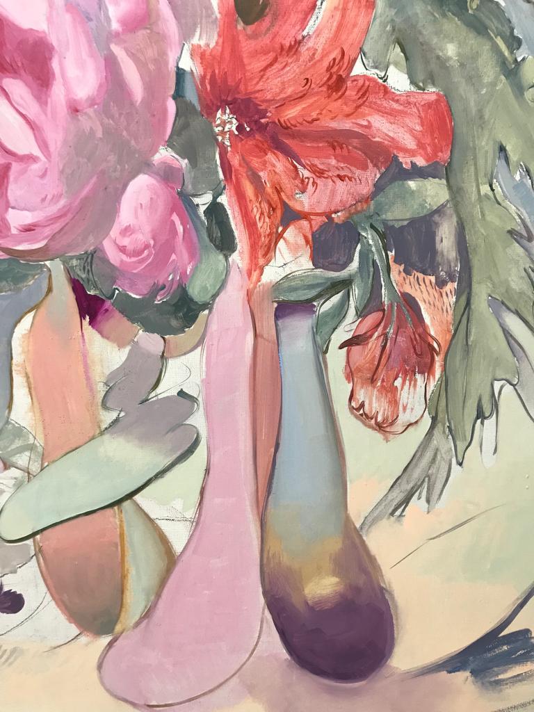 Bouquet (Incendio) XXIII - flowers, nature, figurative painting, oil paint - Painting by Gonzalo García