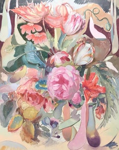 Bouquet (Incendio) XXIII - fleurs, nature, peinture figurative, peinture à l'huile