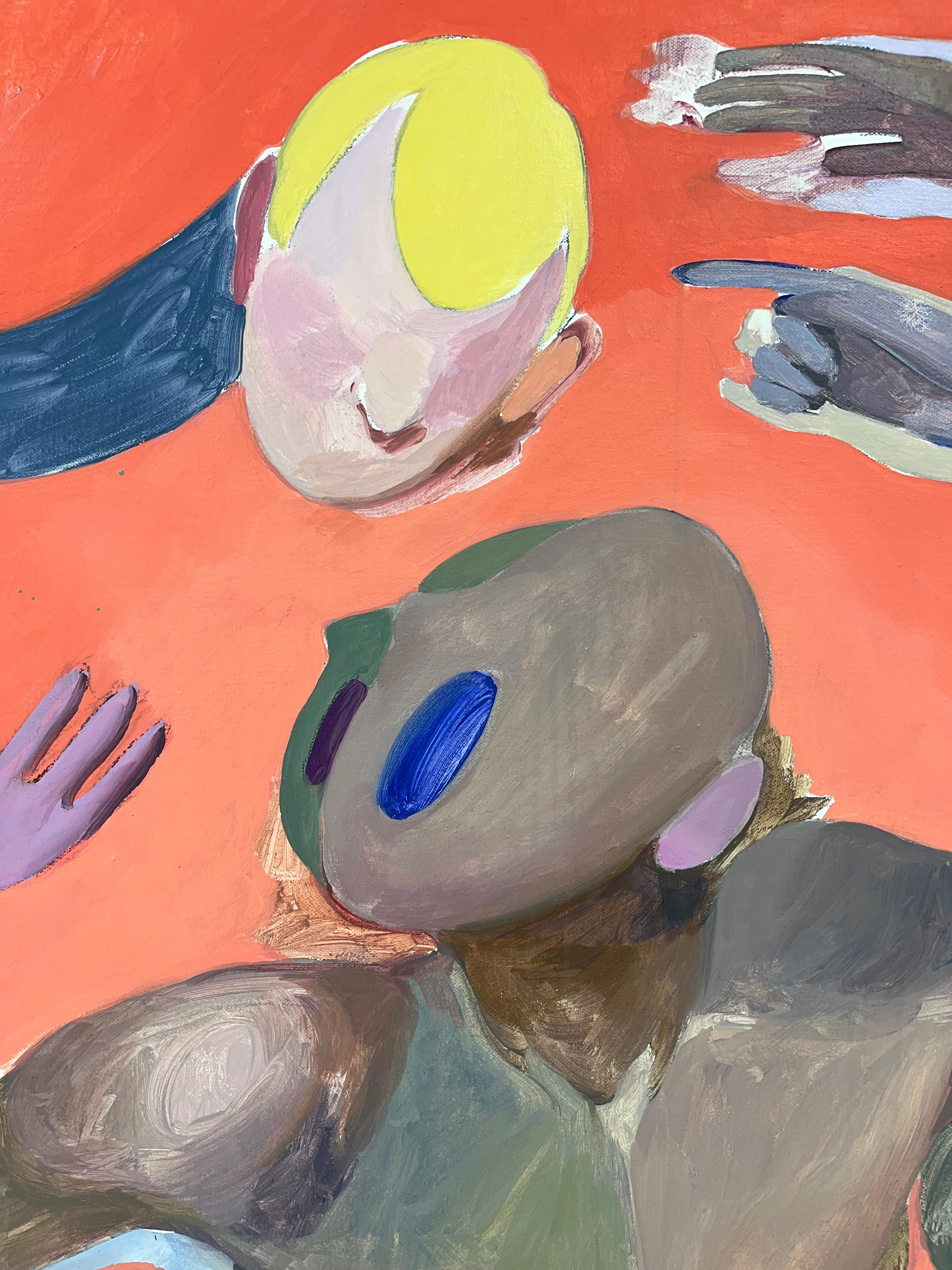 Cuando el canto se vuelve pintura (Wenn das Lied zur Malerei wird) (Pink), Figurative Painting, von Gonzalo García