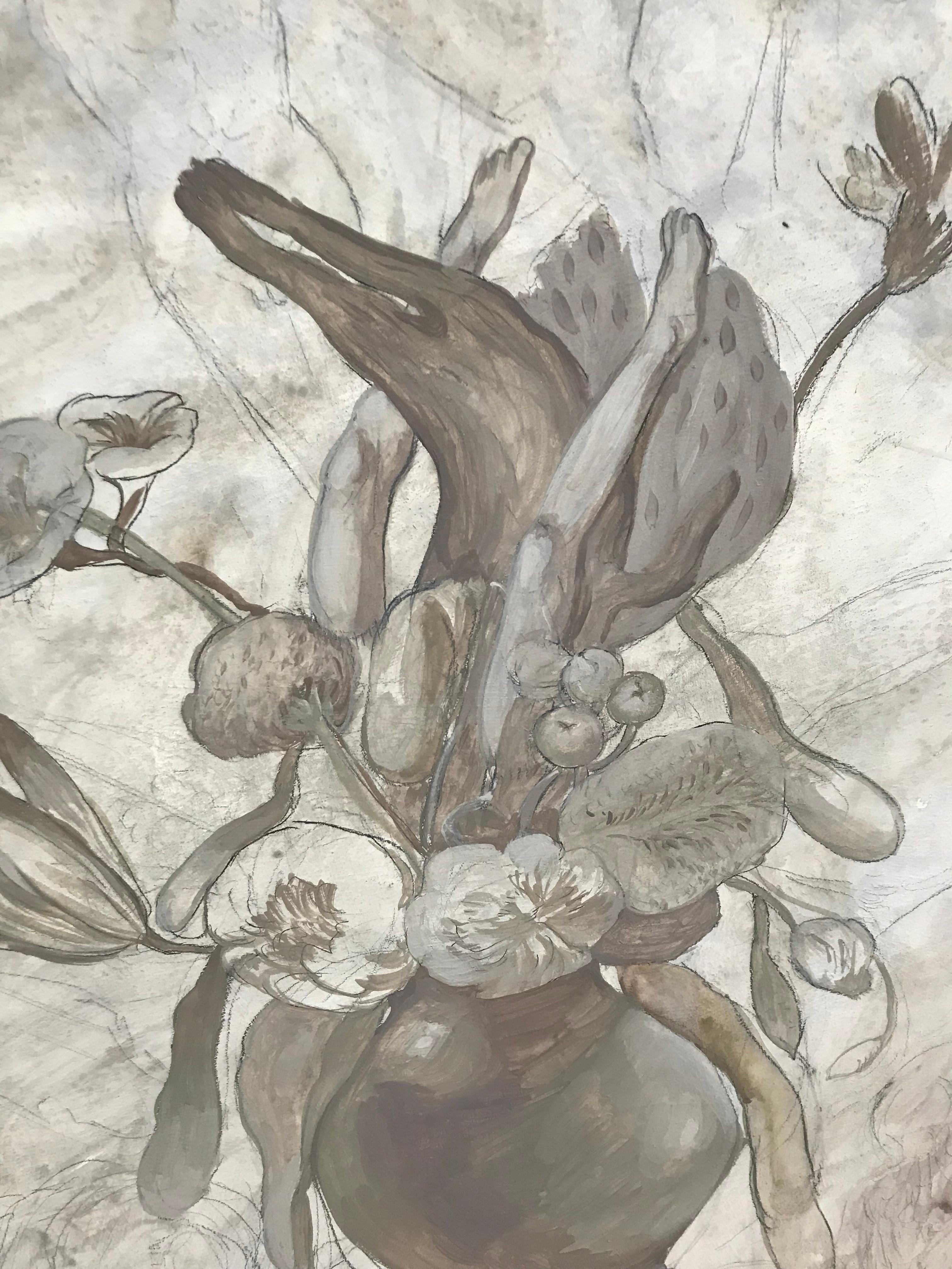 Fragment de mémoire dans l'espace avec centaures / fleurs figuratives et animaux - Contemporain Painting par Gonzalo García