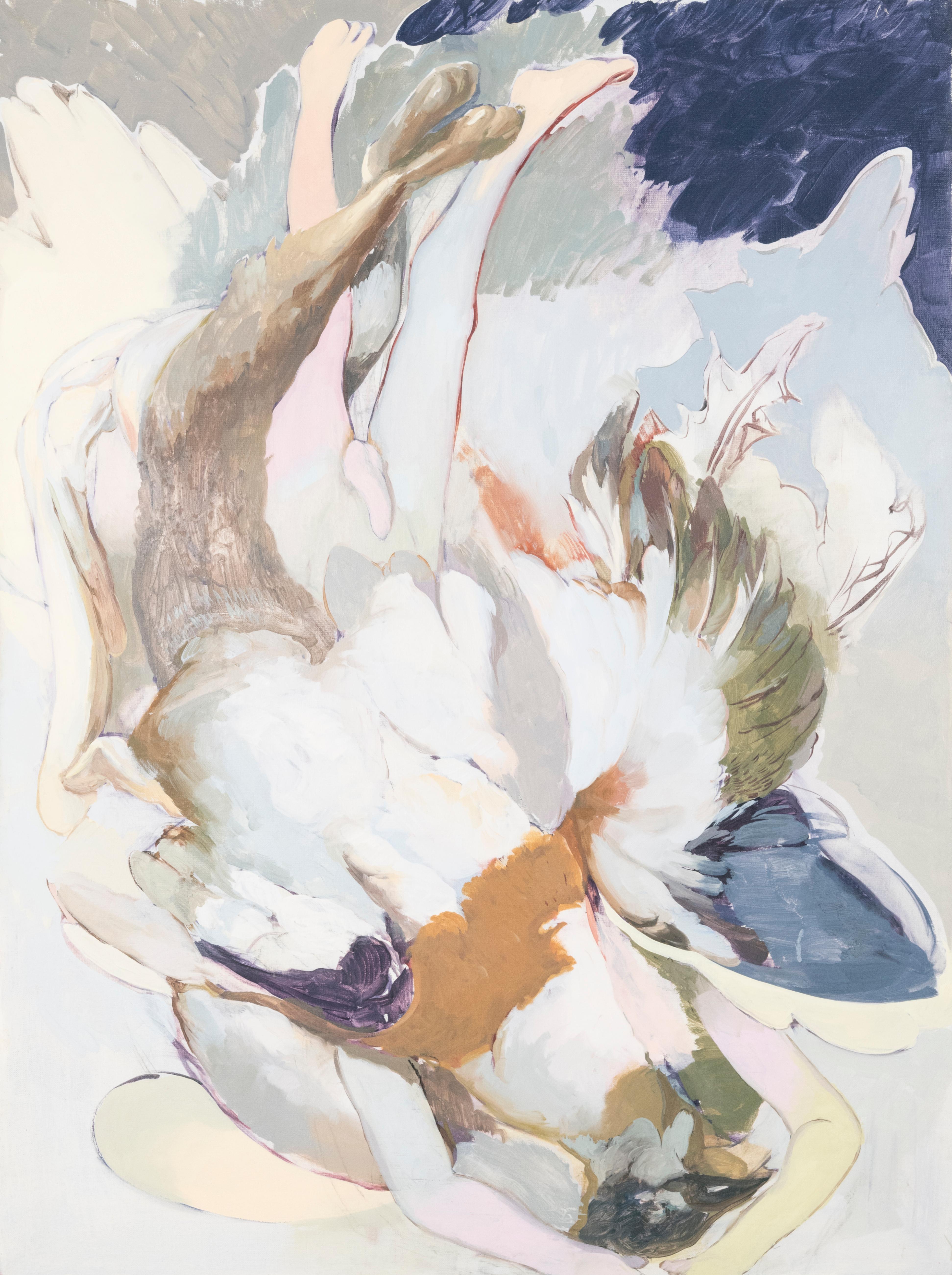 "Panejos y cojaros con alas" , abstract, surrealist painting, figurative, nature