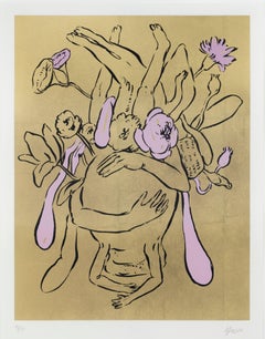 Senza titolo, Serigrafia con foglia d'oro, 50 x 39 cm, Astrazione figurativa, 2023