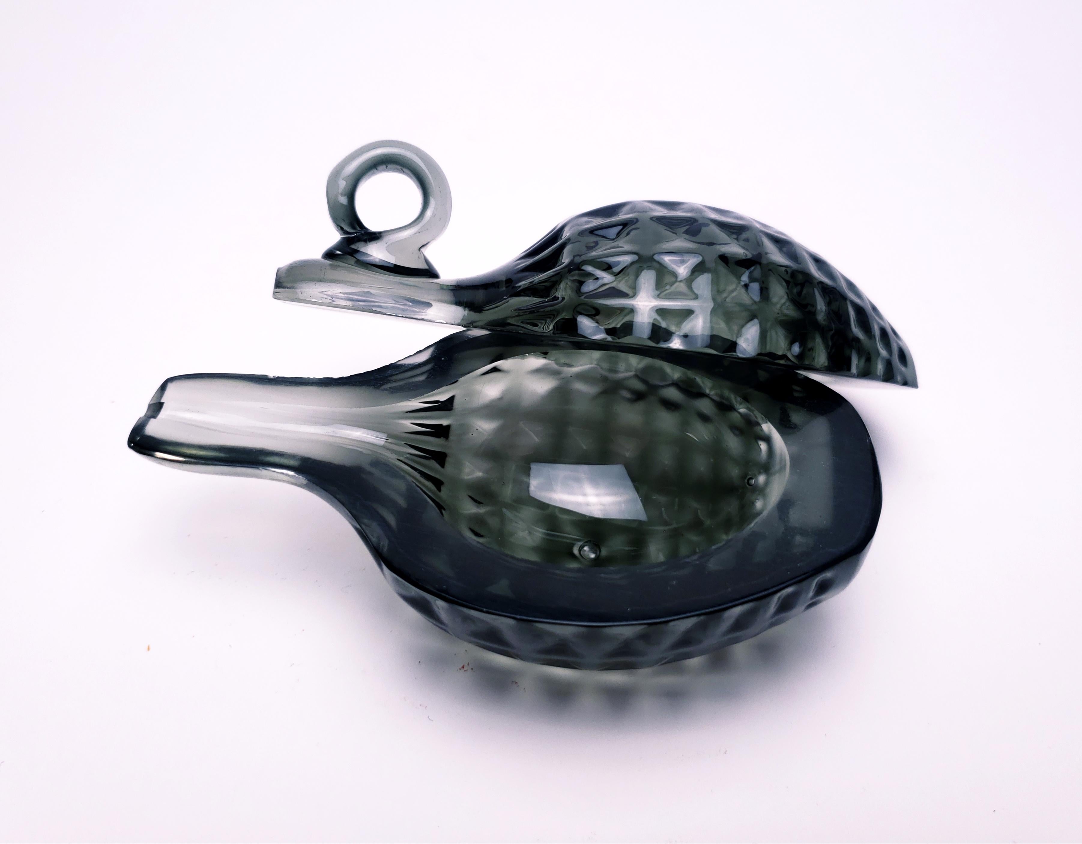 Molded Gonzo Grenade Ashtray, Hand Blown and Cut Contemporary Glass Ashtray For Sale