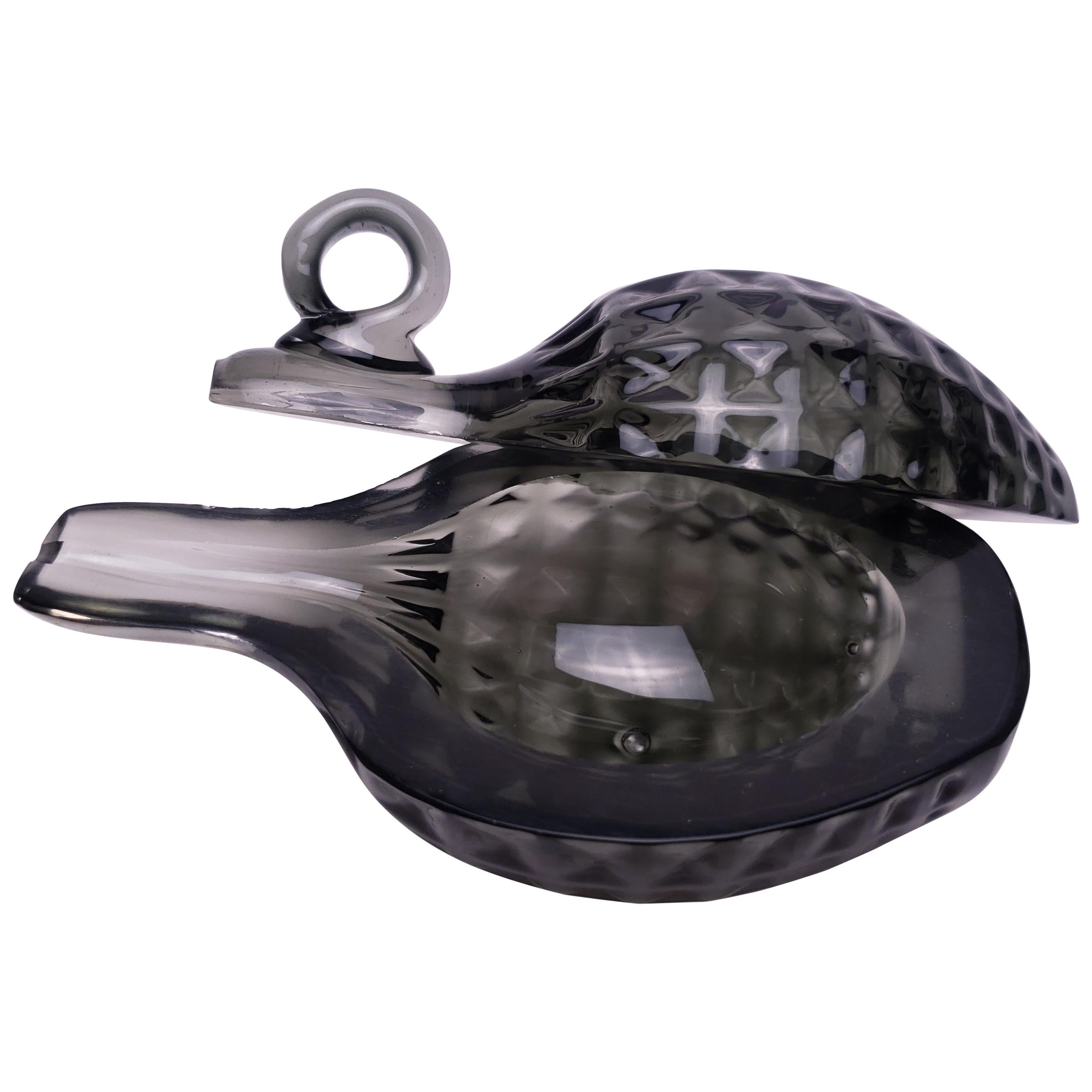 Gonzo Grenade Ashtray, Hand Blown and Cut Contemporary Glass Ashtray For Sale