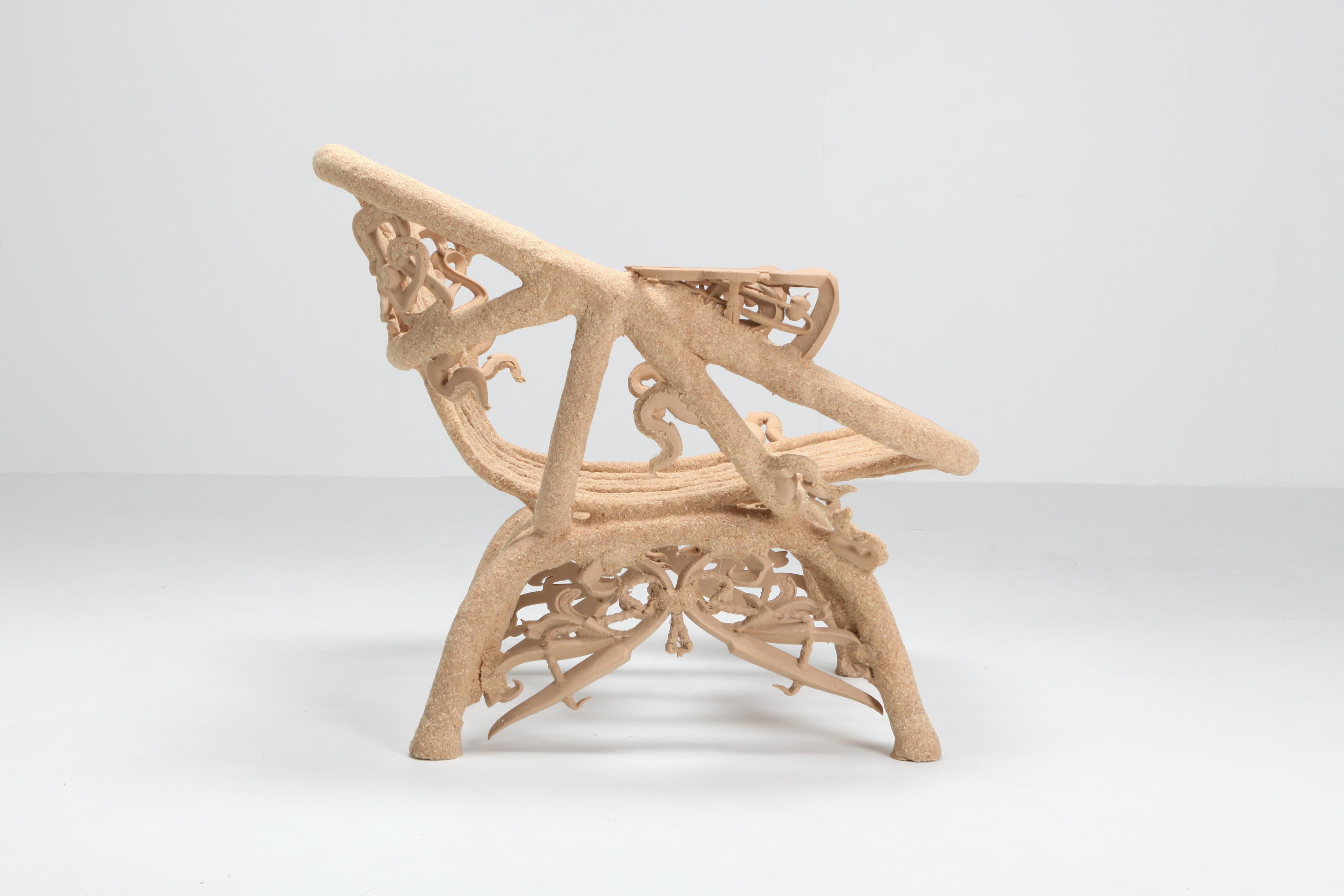 Other 'Goo Lounge Chair' Wooden Chair with Ornamental Features, Schimmel & Schweikle