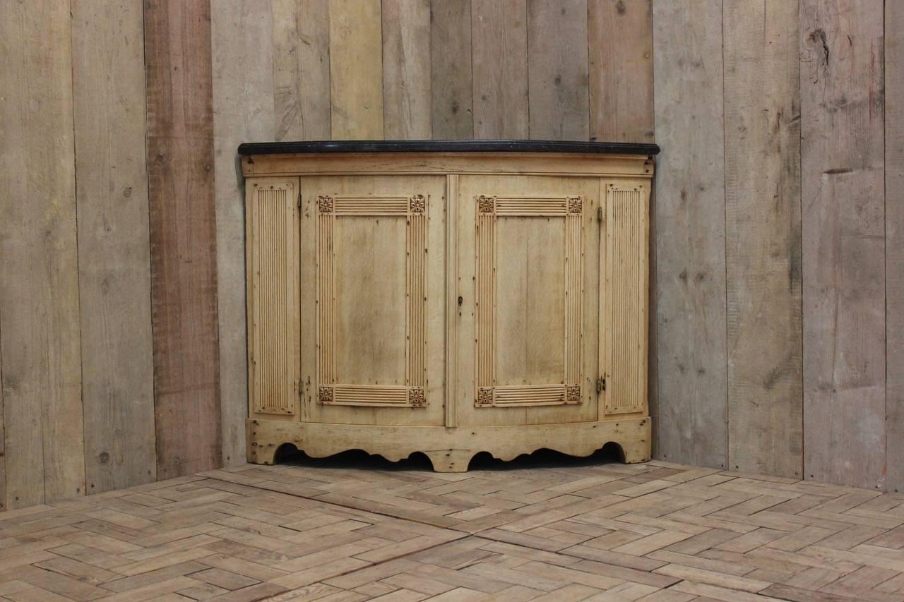 Neoclassical Revival Good 19th Century Bleached Oak Corner Cupboard