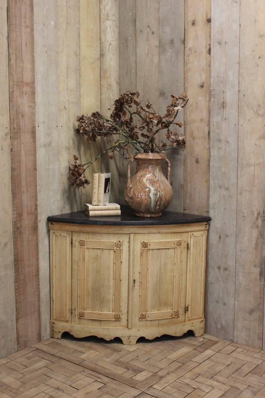 Good 19th Century Bleached Oak Corner Cupboard 1