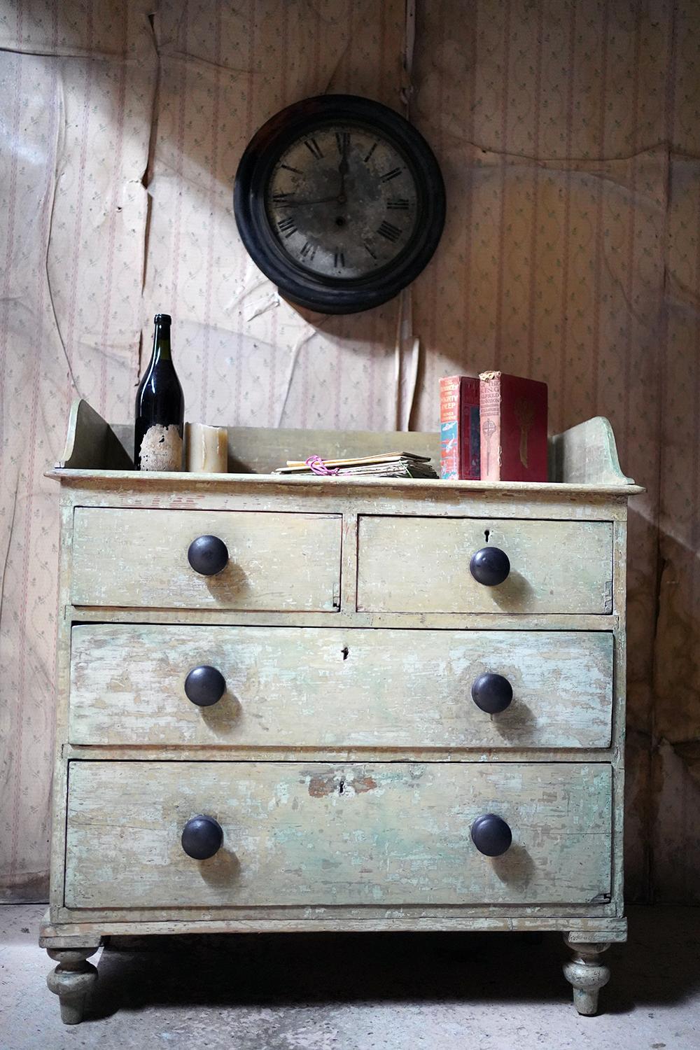 Good 19thC Painted Pine Chest of Drawers For Sale 14
