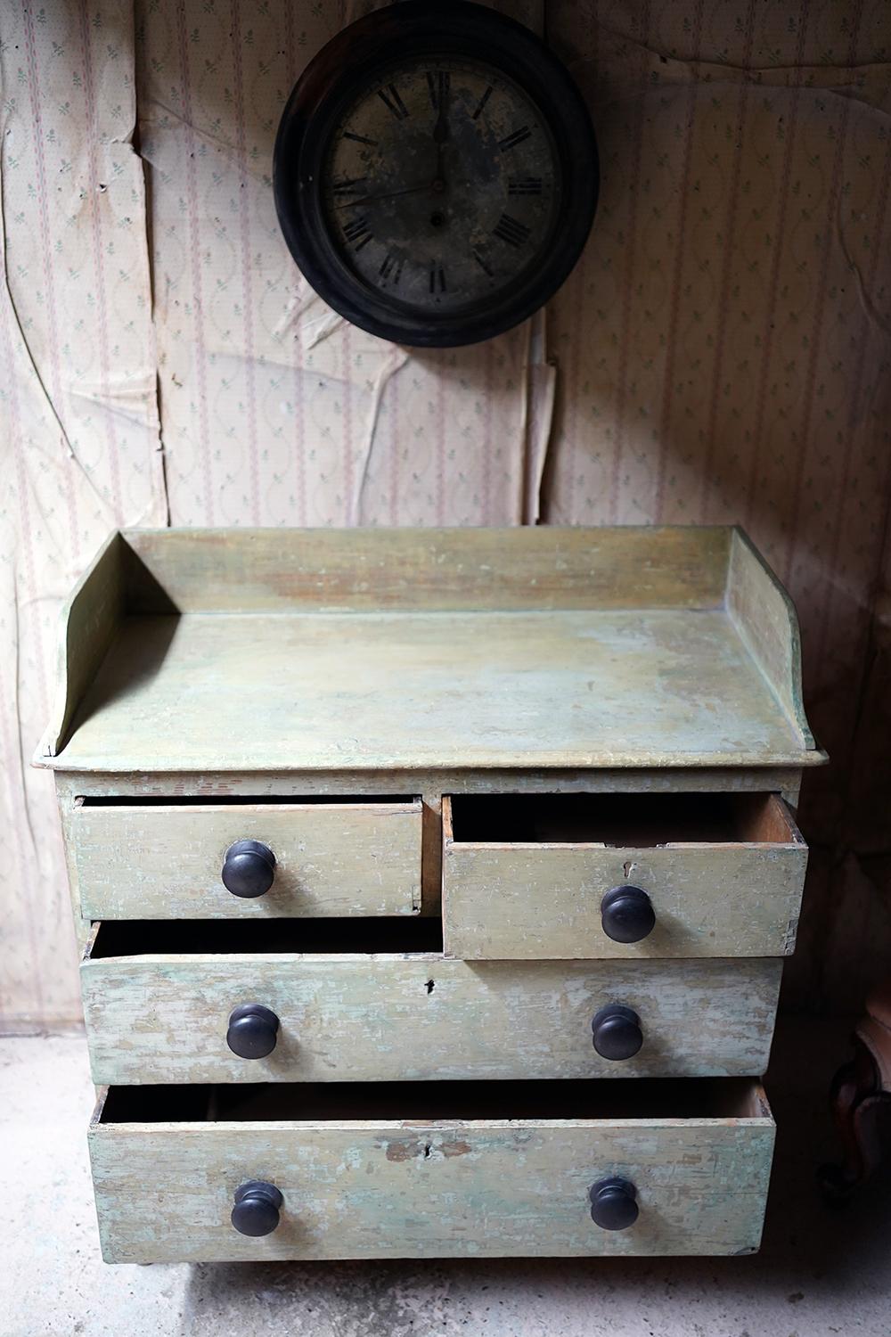 English Good 19thC Painted Pine Chest of Drawers For Sale