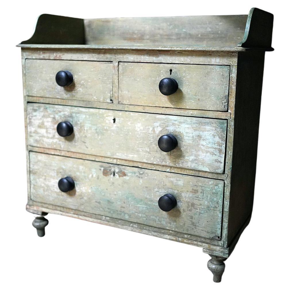 Good 19thC Painted Pine Chest of Drawers For Sale