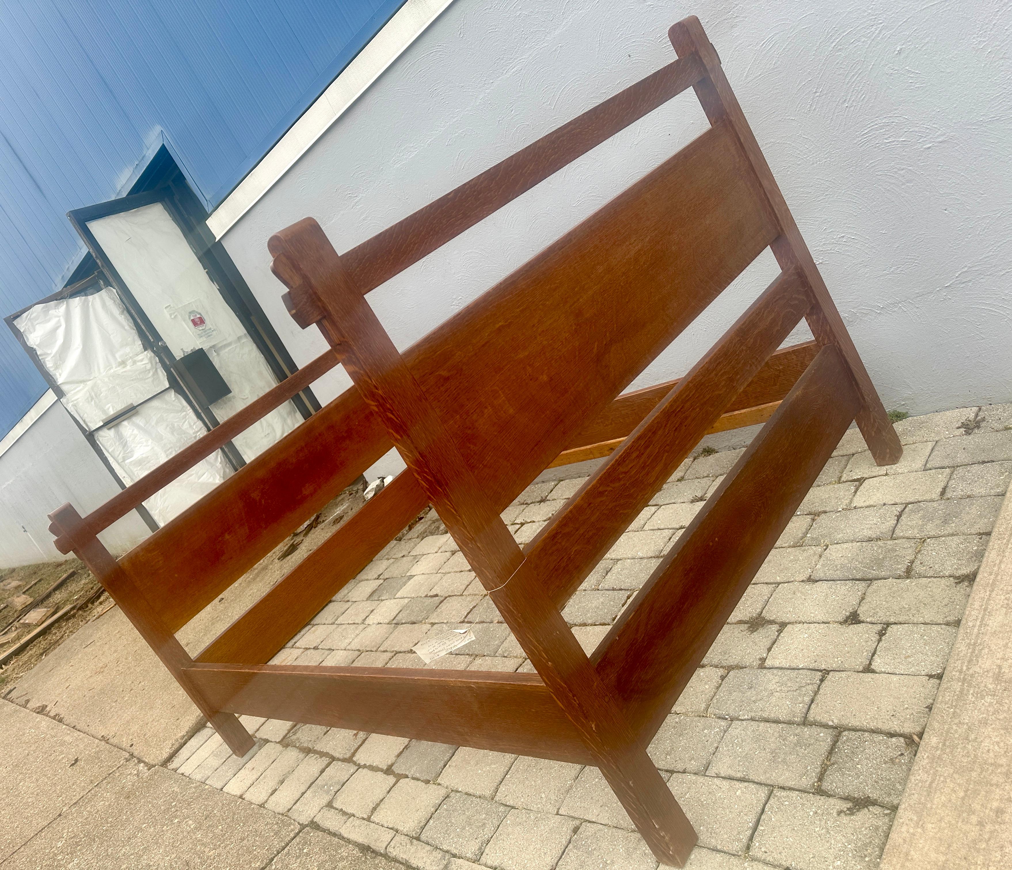 Arts and Crafts Good Antique Gustav Stickley Full Size Bed - W8120 For Sale