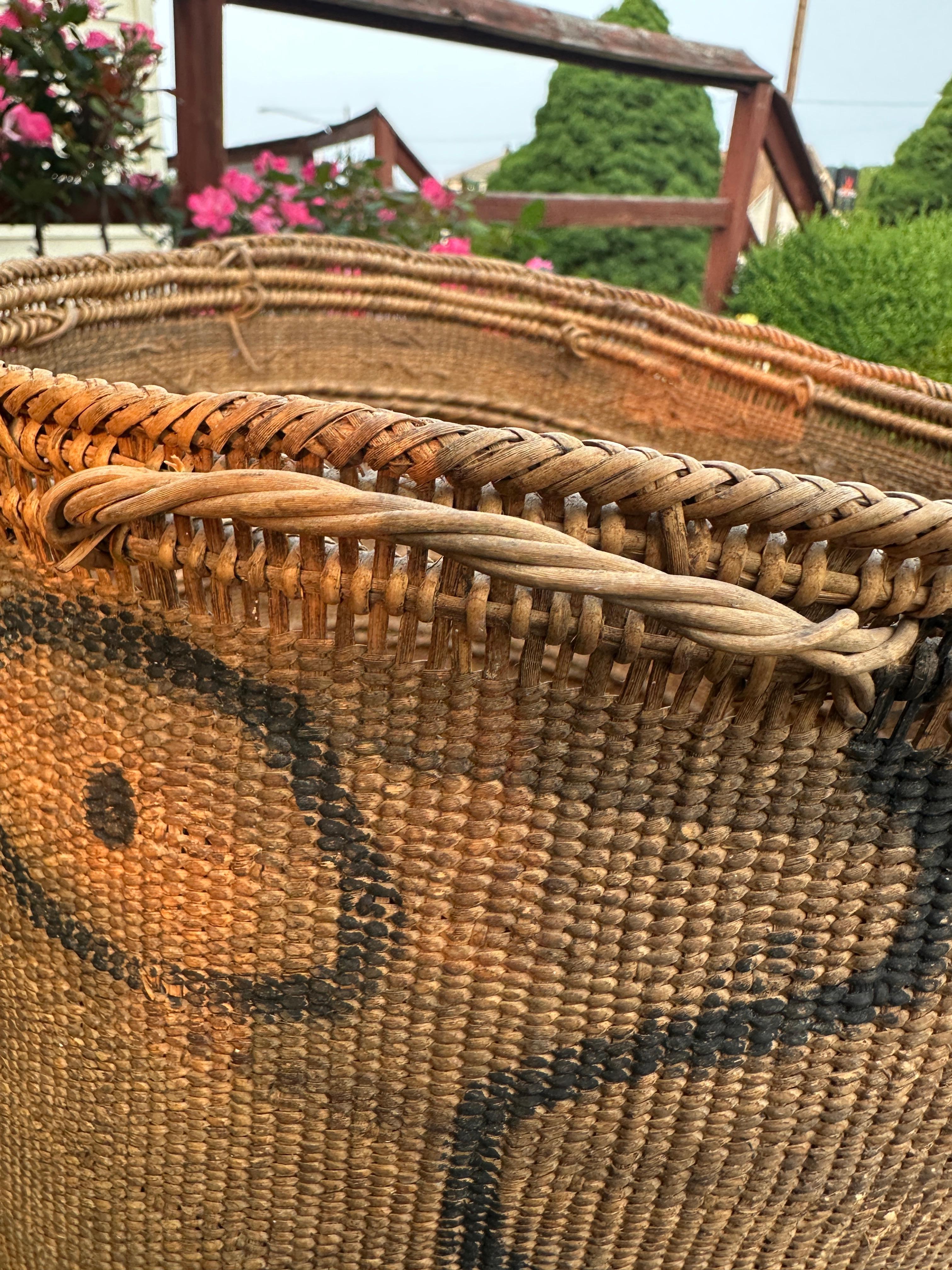 Good Antique Large Native American Basket - W7570 en venta 3