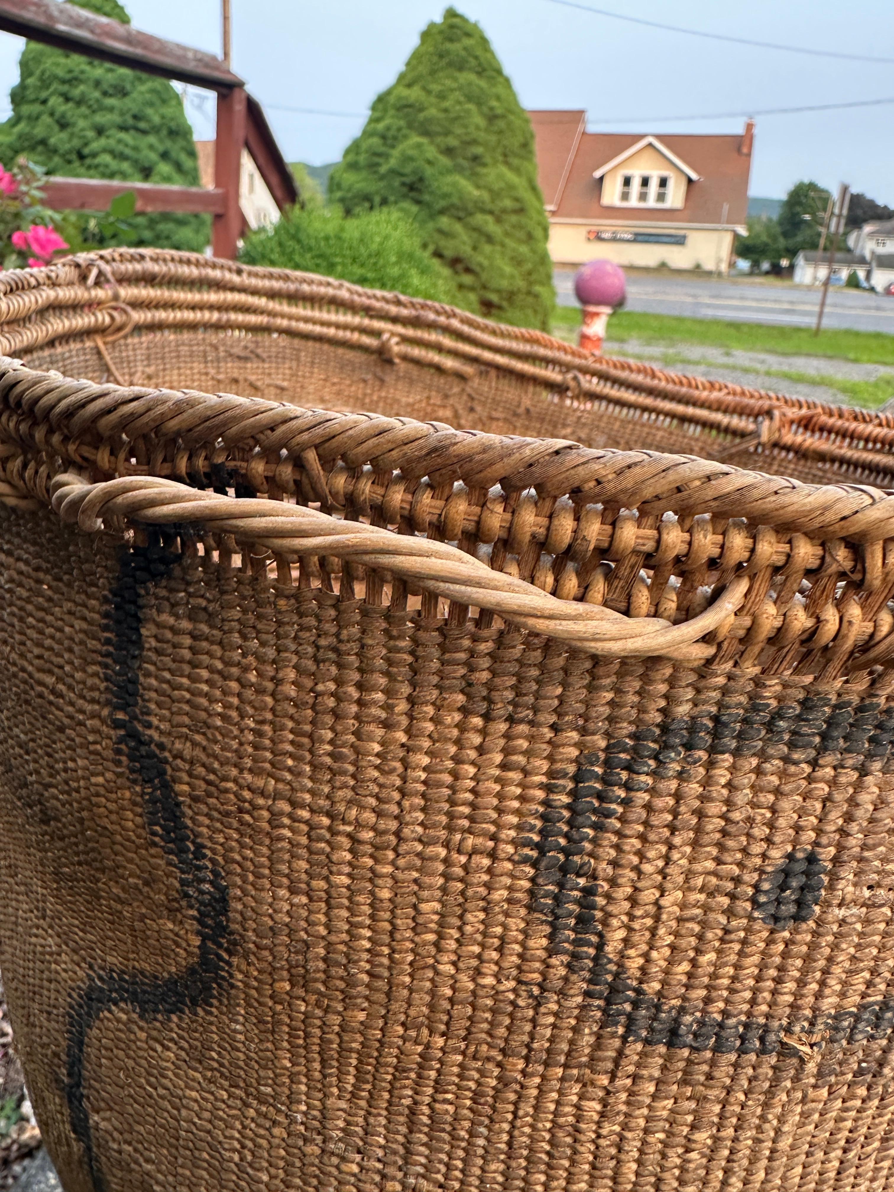 Good Antique Large Native American Basket - W7570 en venta 4